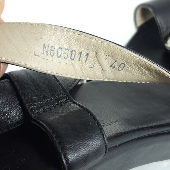 AGL Women’s US 9-9,5 EU40 Black Leather Cross STrap Chunky Platform Sandals - Picture 11 of 16